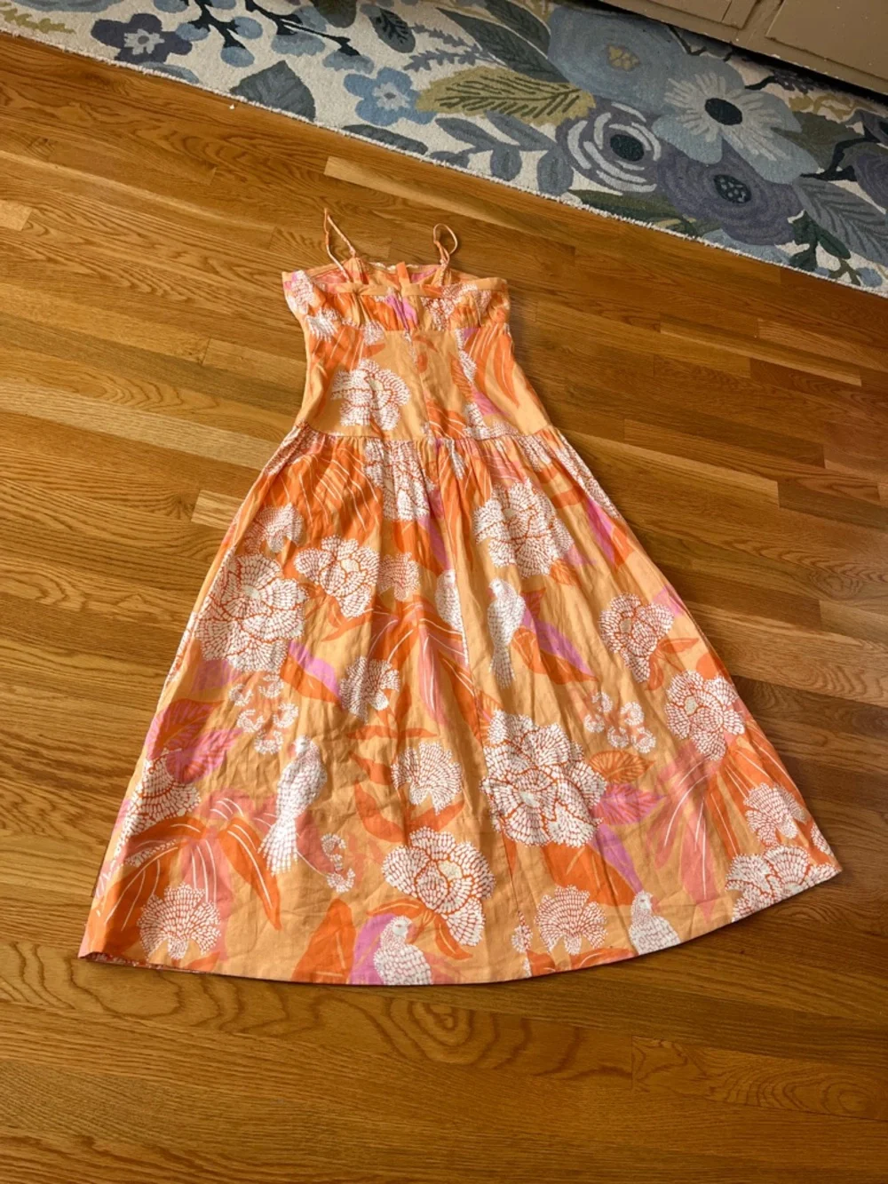 Anthropologie x Farm Rio Linen Blend Strapless Drop-Waist Maxi Dress Size S NWT - Picture 13 of 14